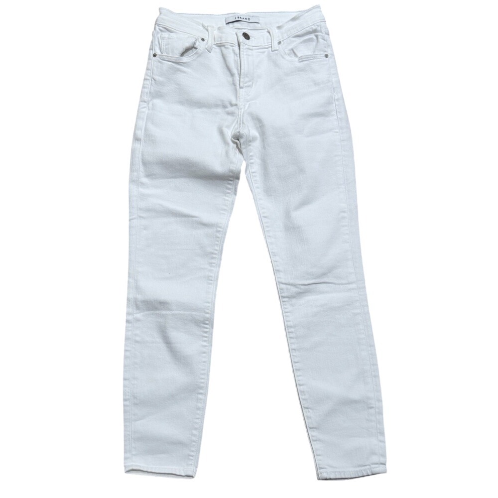 J Brand Jeans Womens 25 Skinny White Denim Crop Denim Pants Stretch